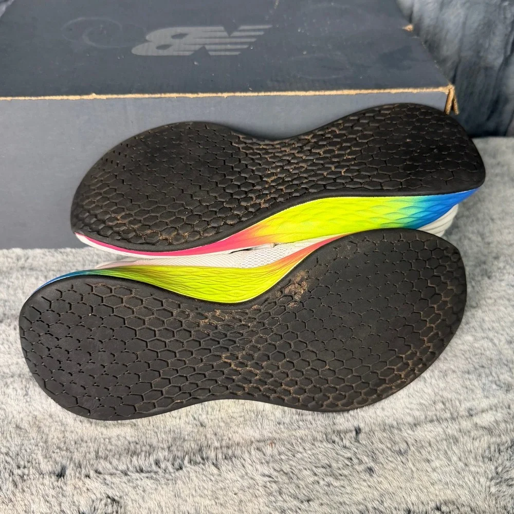 New Balance Fresh Foam Roav Running Shoes Womens 8 White Rainbow Gradient - Picture 8 of 9
